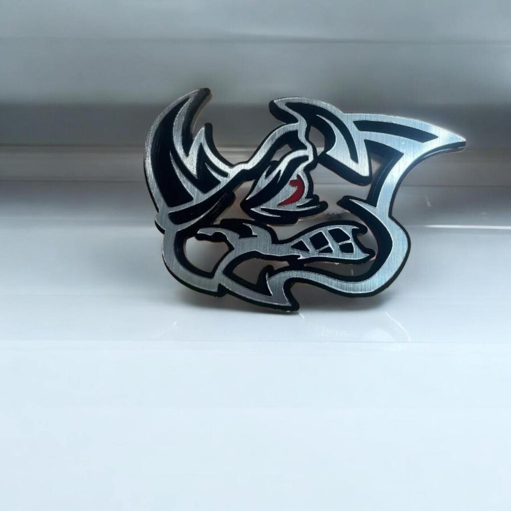 Rhino Badges Emblem Red Eye Car/Truck,(2) BADGES, Fender Angry Agressive Raging