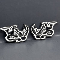 Rhino Badges – 2PCS Angry 3D Emblems for Car Truck Fender Decal