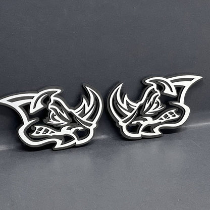 Rhino Badges – 2PCS Angry 3D Emblems for Car Truck Fender Decal