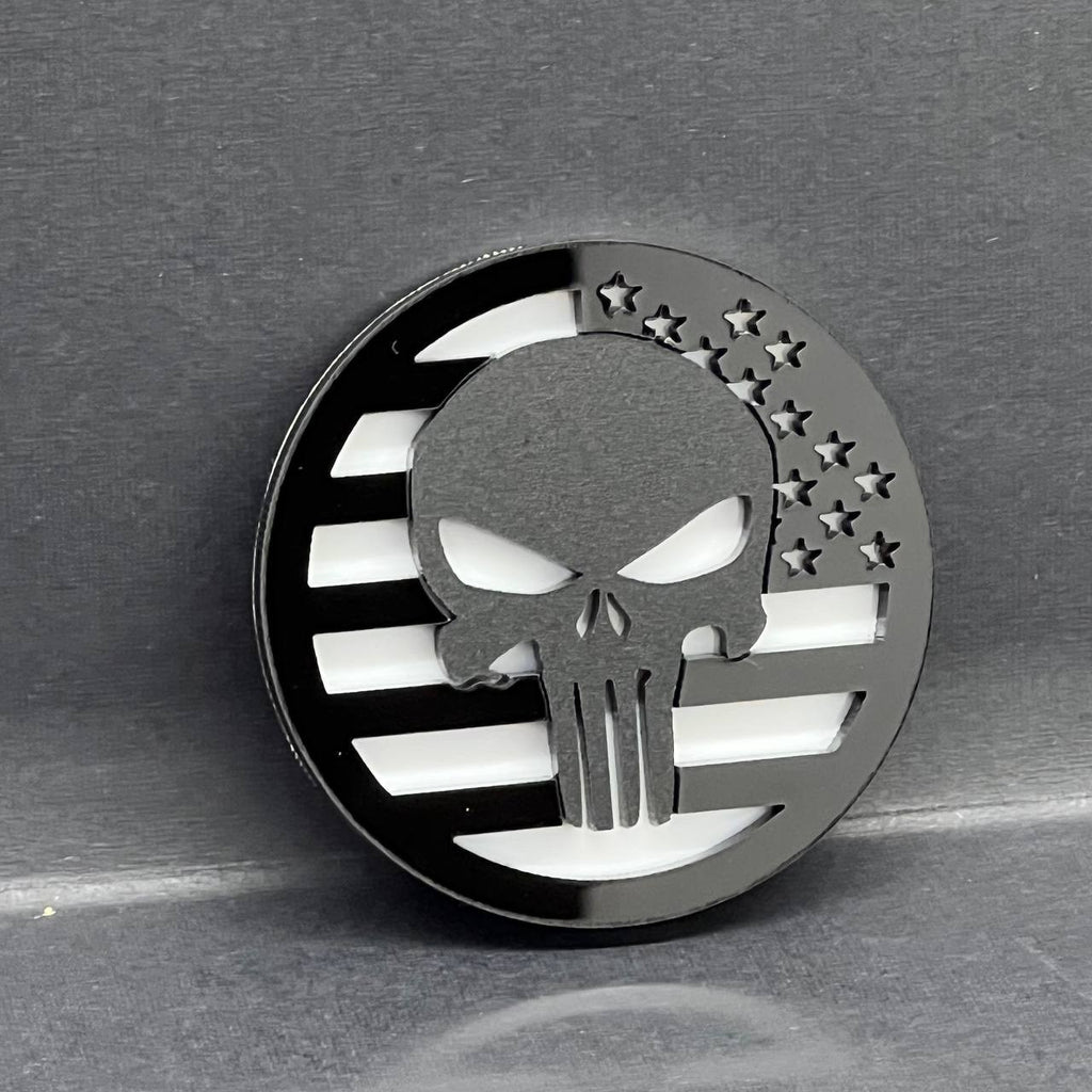 2PCS Black Punisher Fender Emblems – Jeep Wrangler Gladiator
