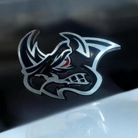 Rhino Badges Emblem Red Eye Car/Truck,(2) BADGES, Fender Angry Agressive Raging
