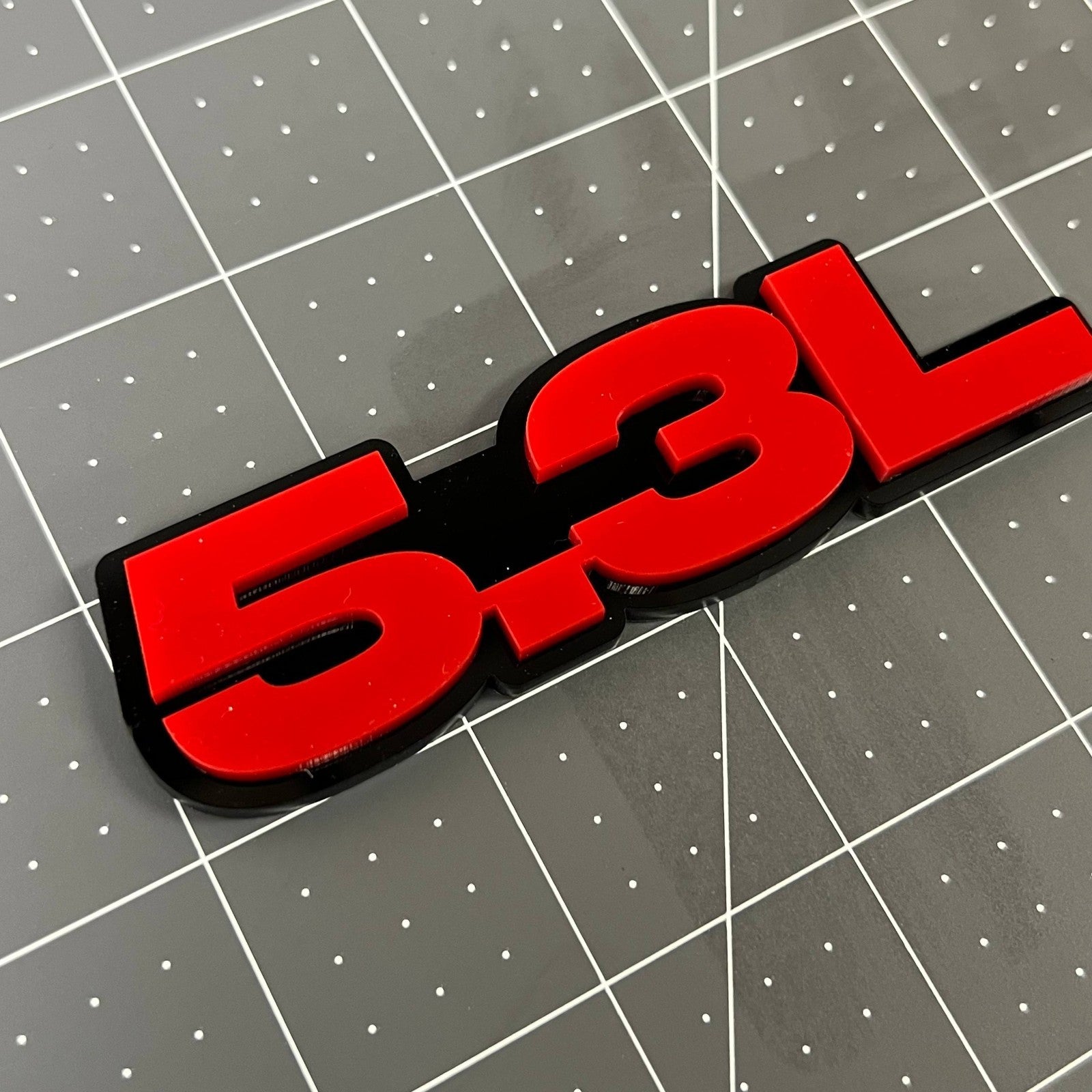 5.3L Engine 3D Acrylic Emblems – Pair of Multicolor Fender & Tailgate Badges 1pc