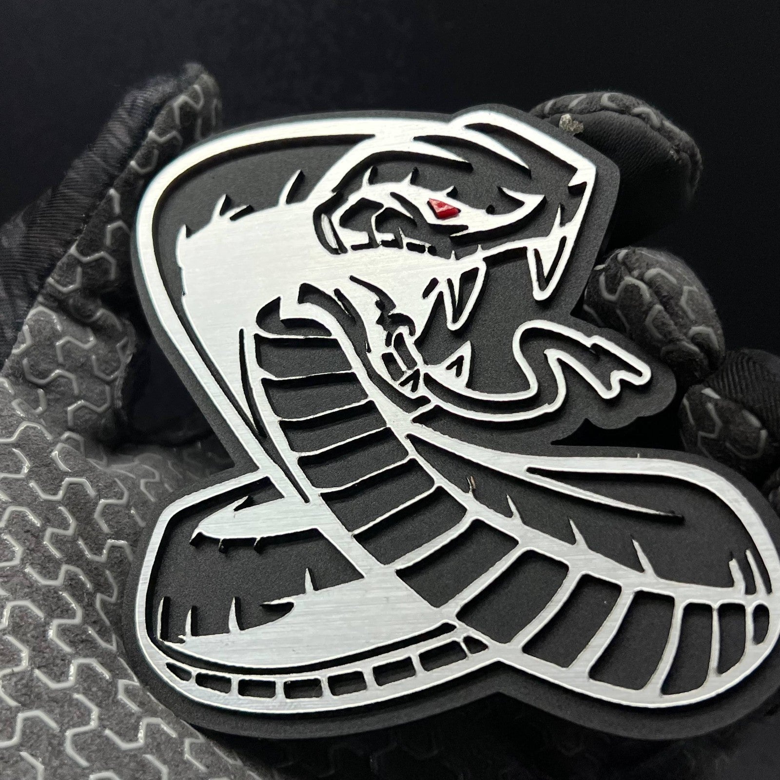 1PC Shelby GT Cobra Snake Emblem – Durable 3D Acrylic Mustang Badge