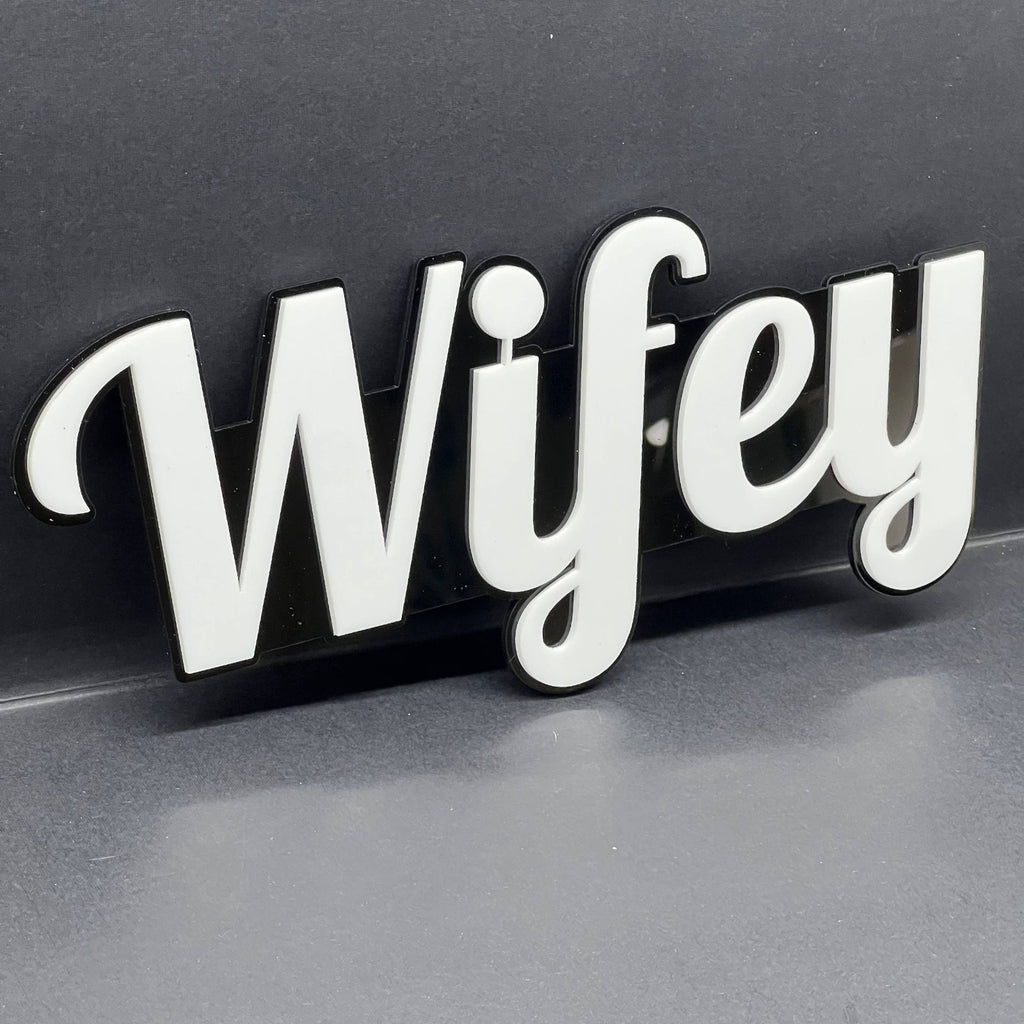 WIFEY 3D Emblem – Custom Multicolor Acrylic Car Exterior Badge (1PC)