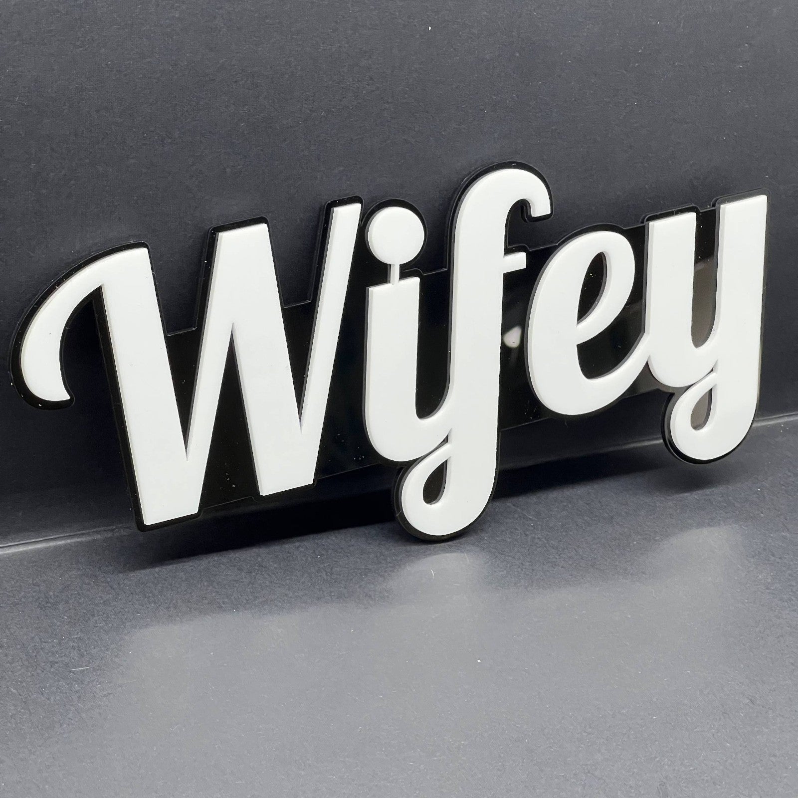 WIFEY 3D Emblem – Custom Multicolor Acrylic Car Exterior Badge (1PC)