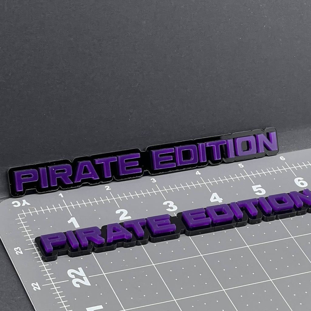 2PC PIRATE Edition Emblem – 3D Multicolor Acrylic Car Badge Decal