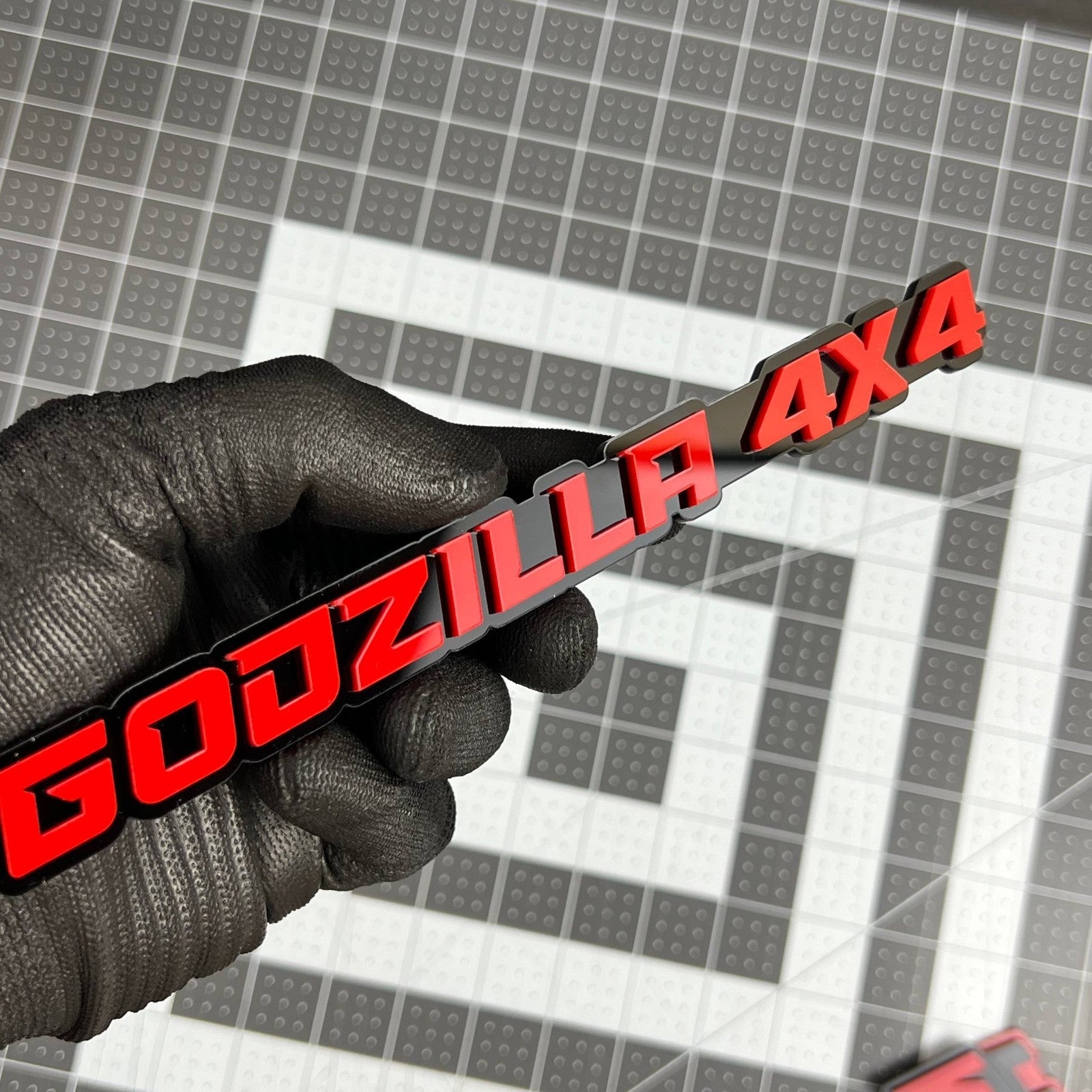 1PC GODZILLA 4x4 Emblem – Durable 3D Multicolor Acrylic Car & Truck Badge