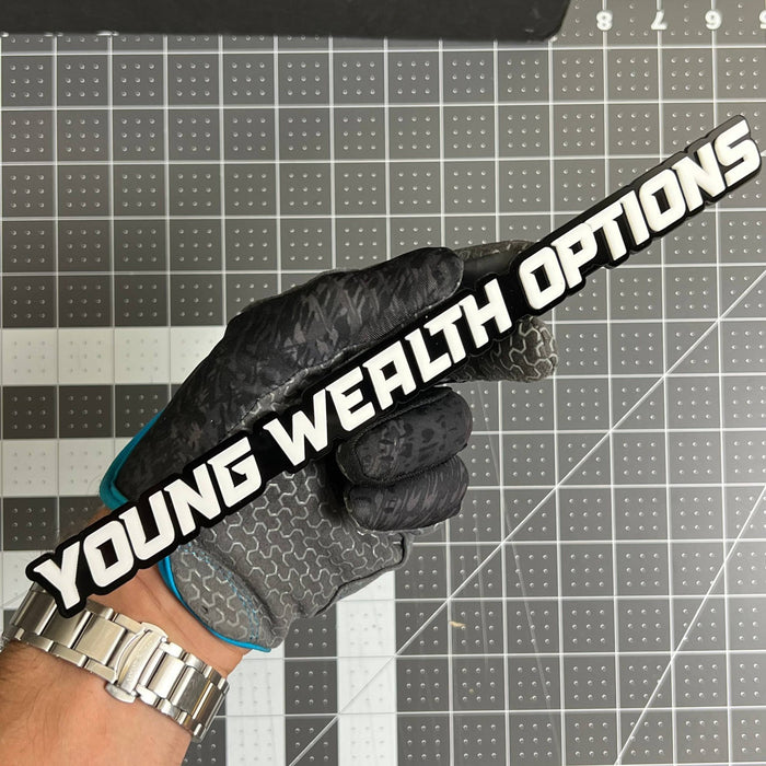 YOUNG WEALTH OPTIONS 3D Emblem – Multicolor Acrylic Car Exterior Badge (1PC)