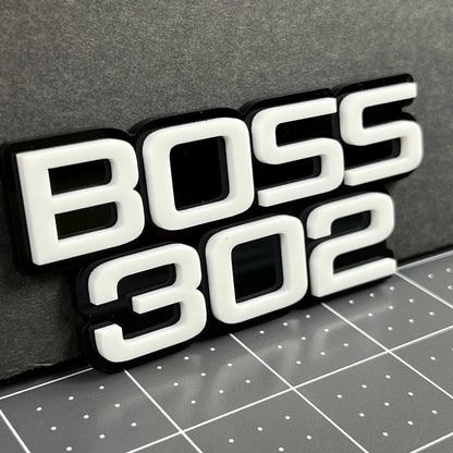 1PC BOSS 302 Emblem – Custom 3D Acrylic Multicolor Car Fender Sticker