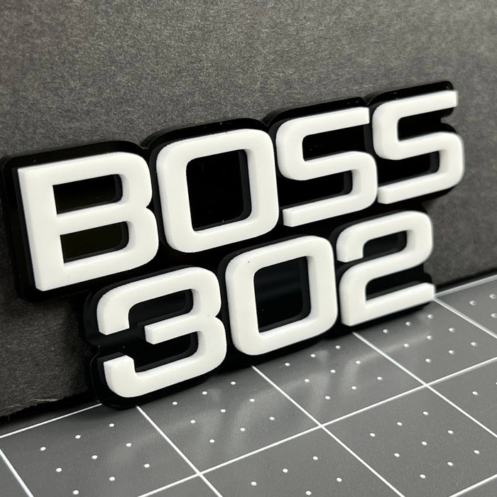 1PC BOSS 302 Emblem – Custom 3D Acrylic Multicolor Car Fender Sticker
