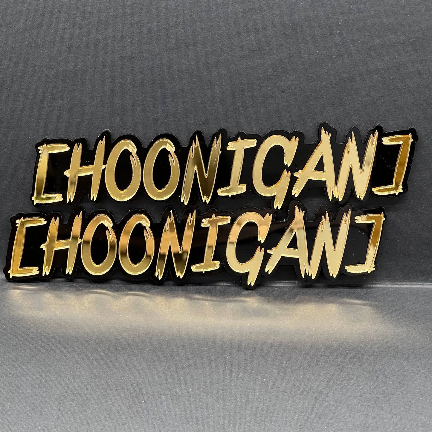 2PCS HOONIGAN Multicolor 3D Emblems – Drift Car Fender Badges for JDM Vehicles