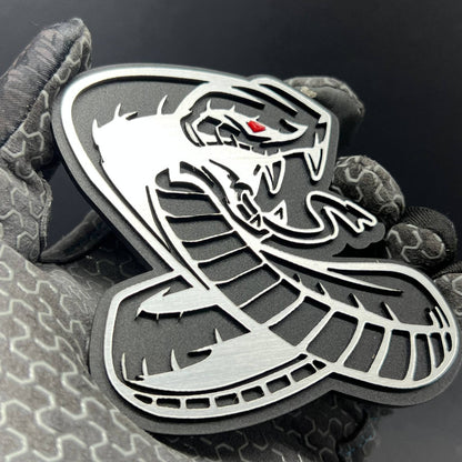 1PC Shelby GT Cobra Snake Emblem – Durable 3D Acrylic Mustang Badge