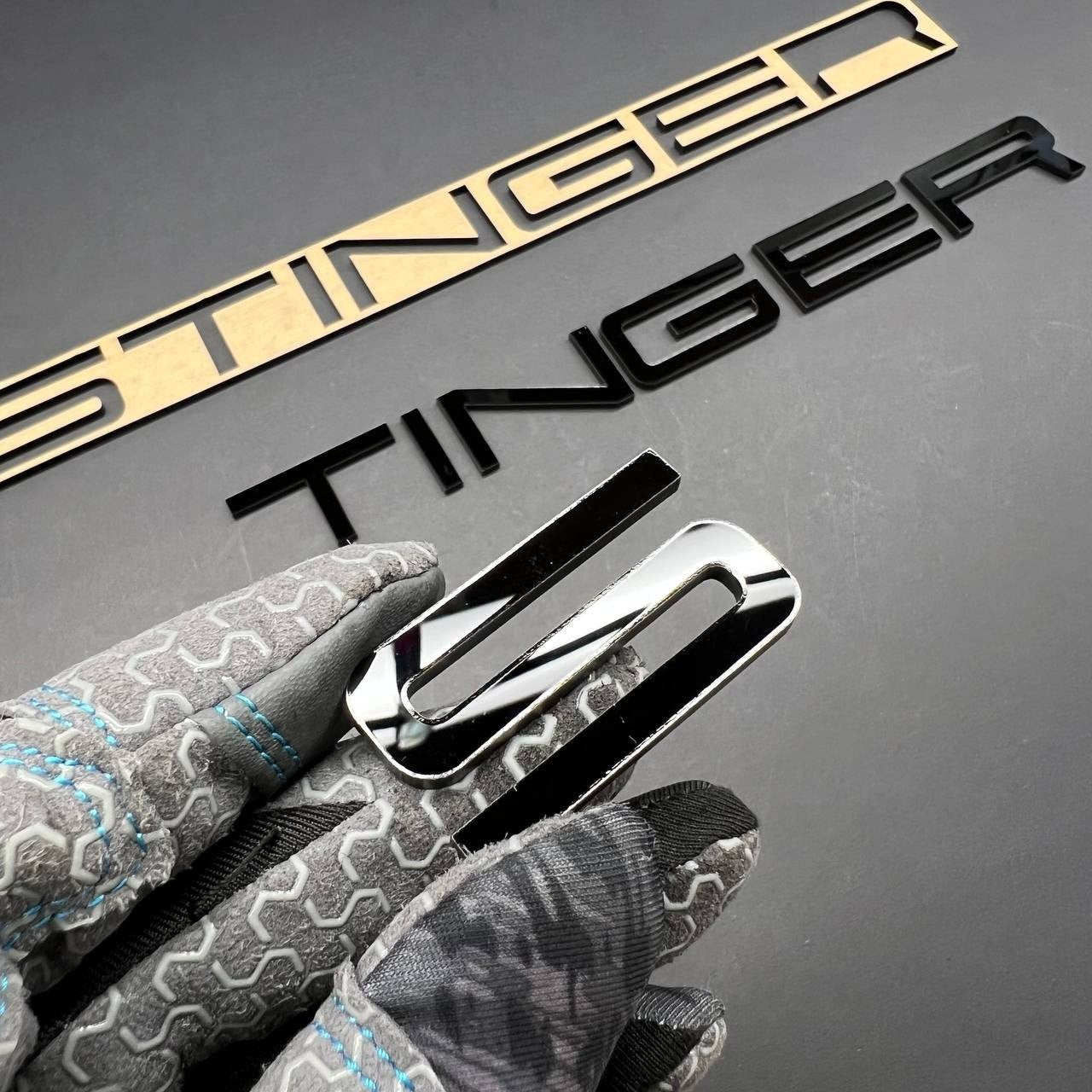 1PC STINGER Black Emblem – 3D Acrylic Fender or Trunk Badge for KIA STINGER