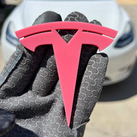 2PCS Tesla 3D Emblems – Multicolor Acrylic Badges for Car & SUV