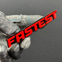 1pc FASTEST Multicolor 3D Emblem – Acrylic Fender or Trunk Car Badge