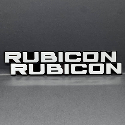 RUBICON 3D Emblem Set – 2PCS Acrylic Fender Badges for Jeep & SUV Exterior