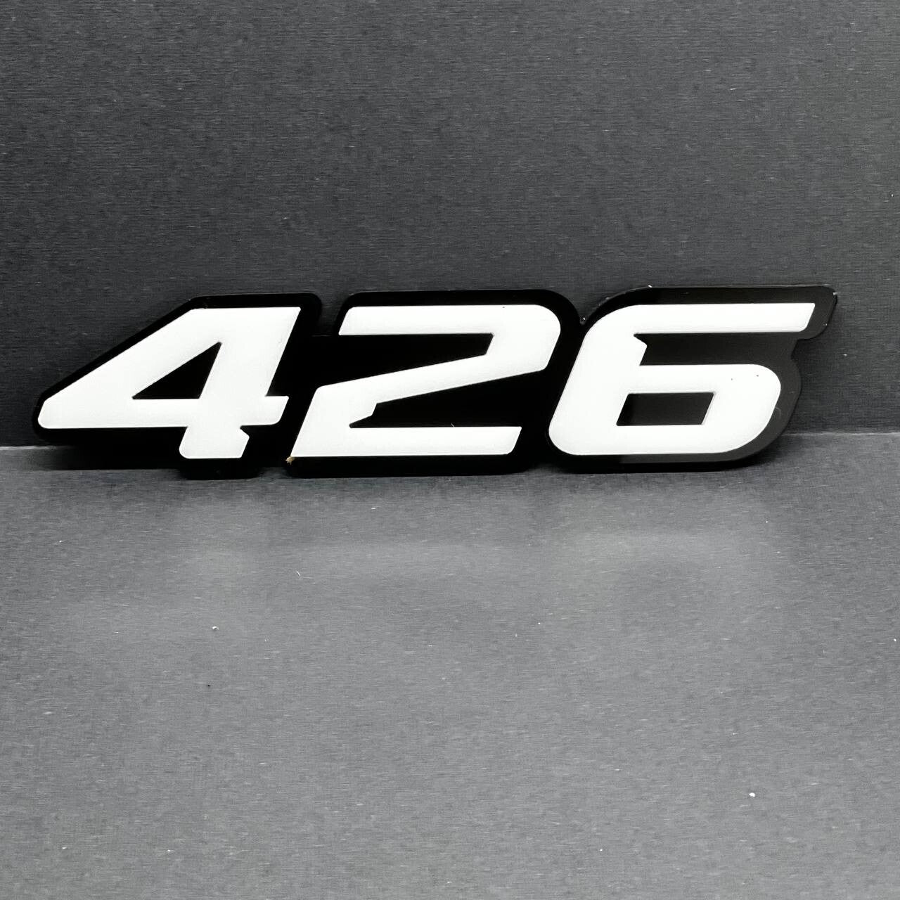 2x White black 426 Hemi Emblems 426 Side Fender Badge 3D for 426 Emblem