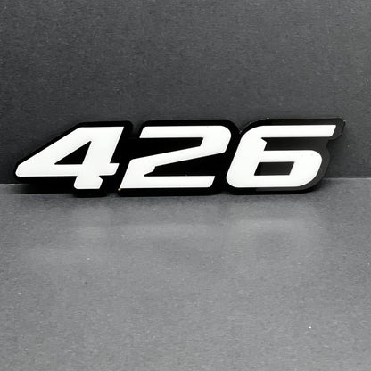 2x White black 426 Hemi Emblems 426 Side Fender Badge 3D for 426 Emblem