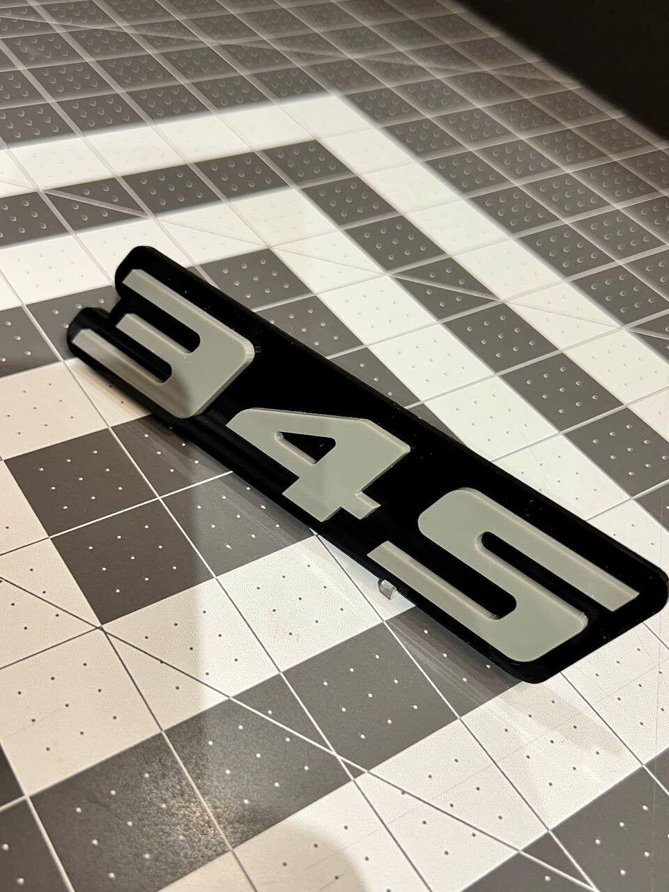 2PCS Grey Black 345 Hemi Emblems 345 Side Fender Badge 3D for 345 Emblem
