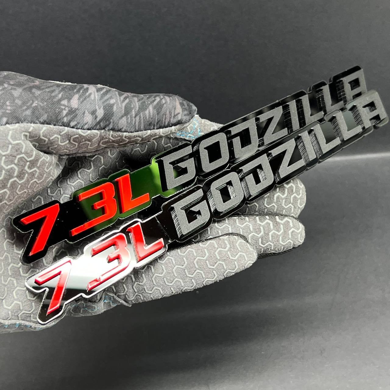 2PCS 7.3L GODZILLA Emblems – 3D Fender Badges for Ford Engine Truck SUV