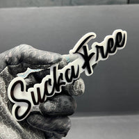 1PC SUCKA FREE Emblem – Custom 3D Multicolor Acrylic Car & Truck Badge