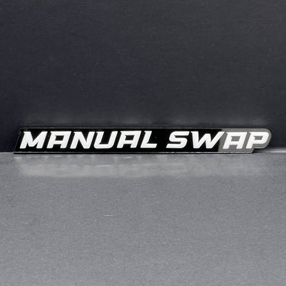 1PC MANUAL SWAP Emblem –  3D Acrylic Fender or Tailgate Badge for Car