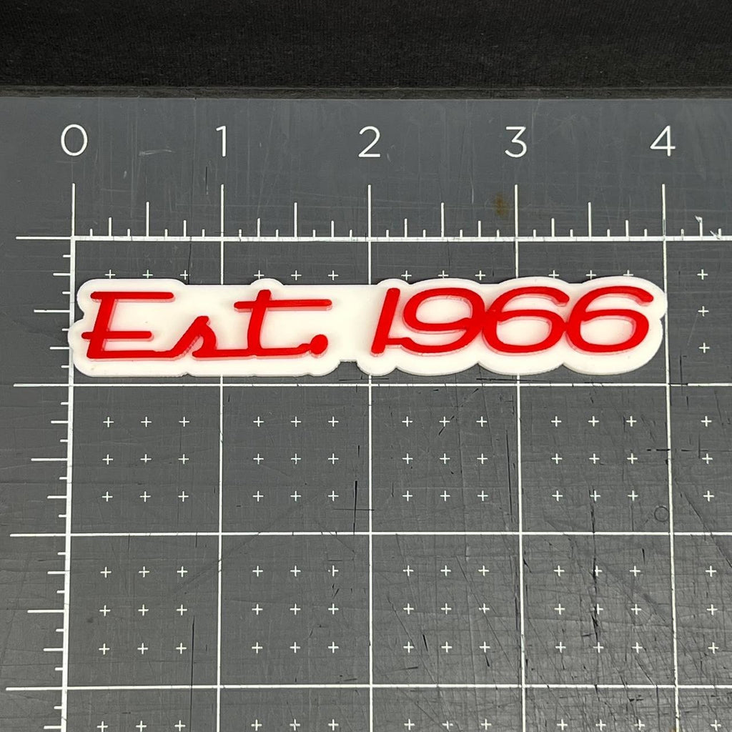 1PC EST 1966 Emblem – 3D Acrylic Tailgate Badge Decal for Car, Truck, SUV