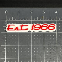 1PC EST 1966 Emblem – 3D Acrylic Tailgate Badge Decal for Car, Truck, SUV