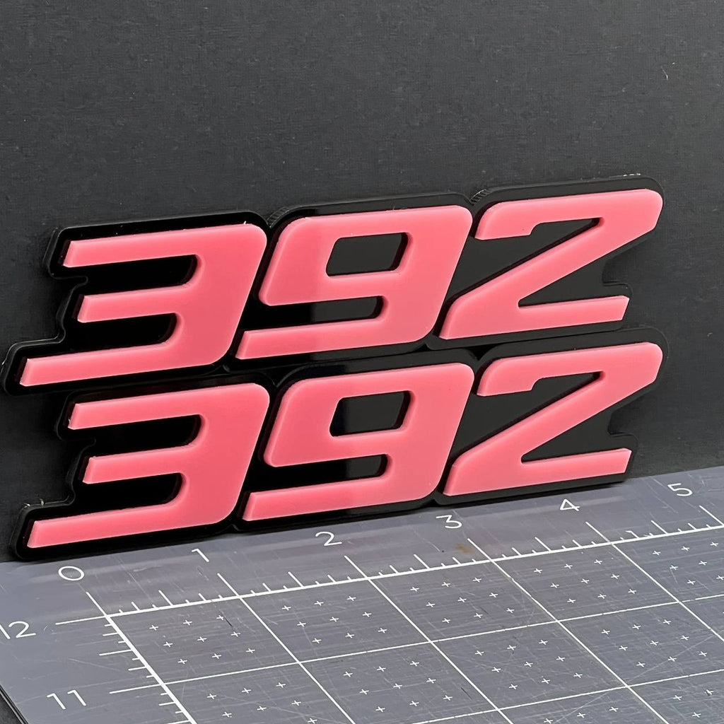 392 Emblem Badge – Custom Acrylic Multicolor Car Fender Tailgate Decal 2PC