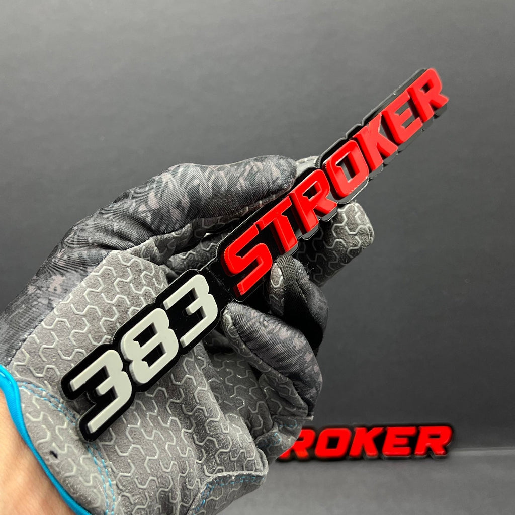 2pcs 383 STROKER 3D Emblem – Acrylic Engine Fender Badge for Car & Truck