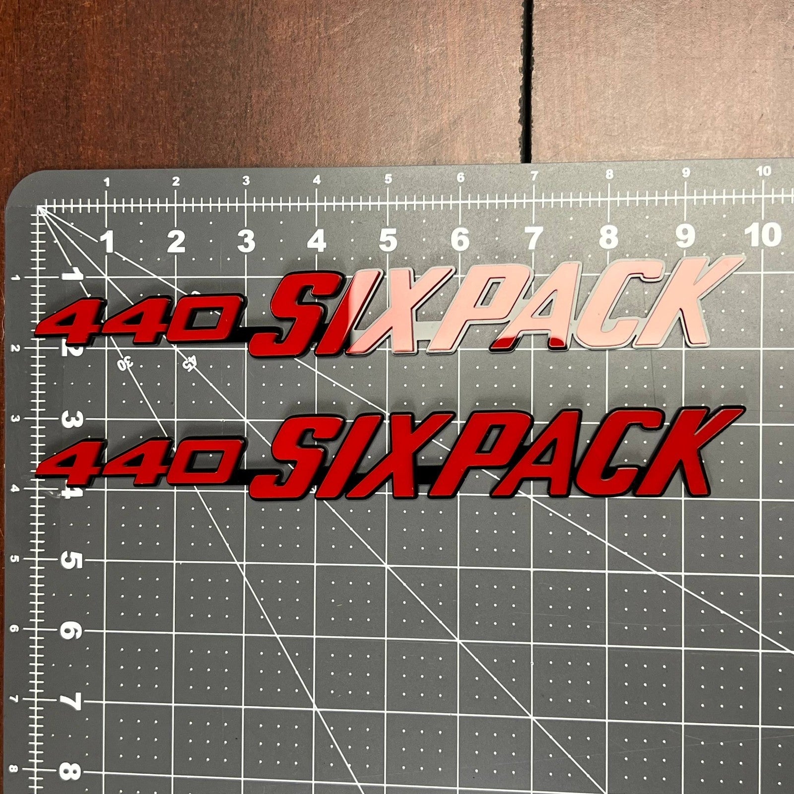 2PCS 440 SIXPACK Emblem Set – 3D Acrylic Car Truck Fender Badge Decal
