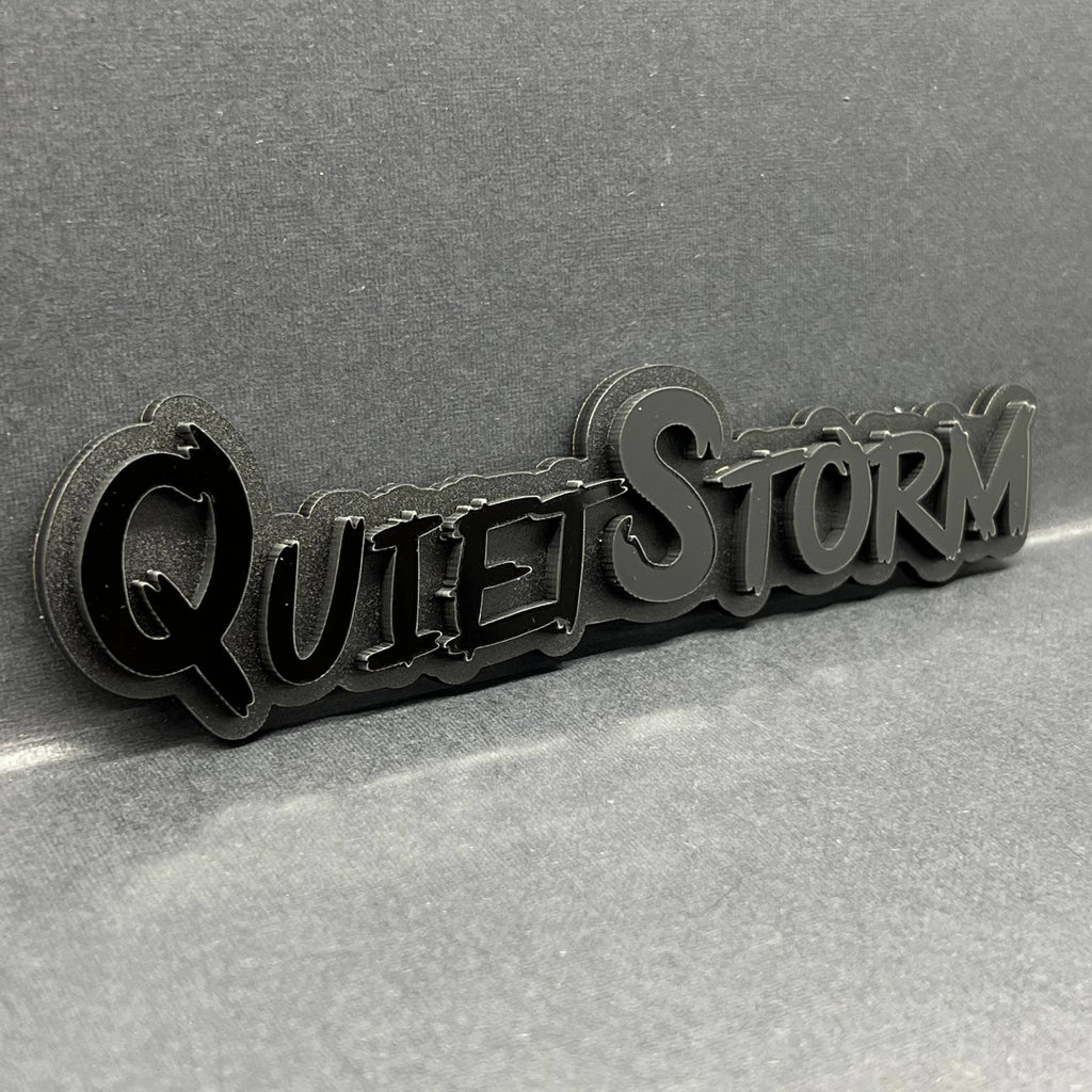 1x Quiet Storm Multicolor 3D Car Badge Easy Install Acrylic Fender & Trunk Decal