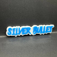 1PC Silver Bullet Emblem – 3D Multicolor Acrylic Car Fender Tailgate Badge