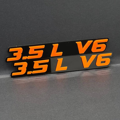 3.5L V6 EMBLEMS QTY 2 FENDER EXTERIOR 3.5L V6 ENGINE BADGE PAIR 3D EMBLEMS