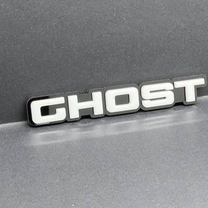 2pcs GHOST Black White Emblem Car Side Fender Grill Trunk Badge Sticker Decal