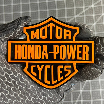 HONDA POWER 3D Emblem – Durable Multicolor Acrylic Motorcycle Badge (1PC)