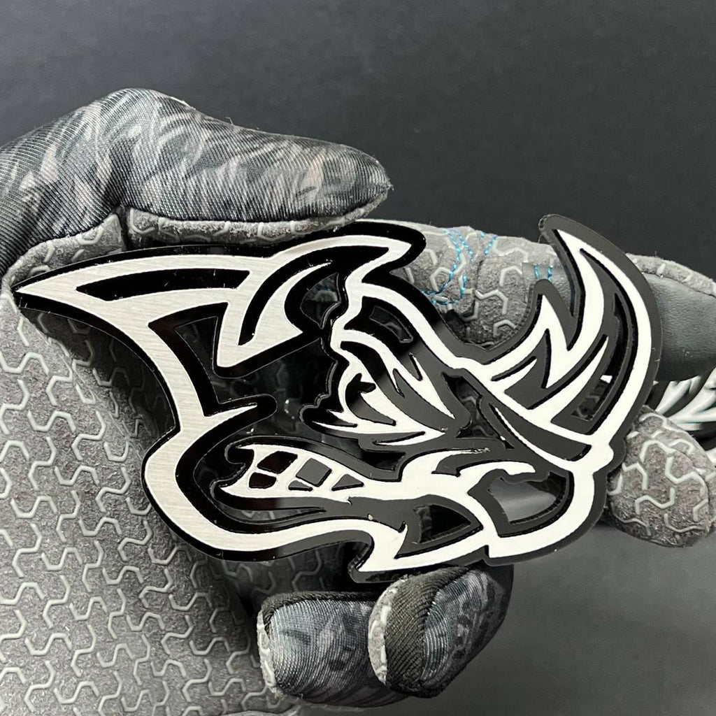 Rhino Badges – 2PCS Angry 3D Emblems for Car Truck Fender Decal