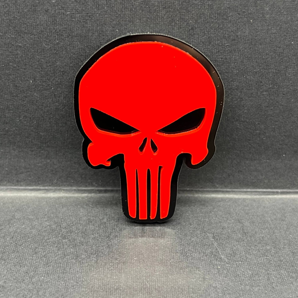 2PCS Punisher Emblems – Custom 3D Acrylic Fender Badges for Jeep 18–24 JL Models