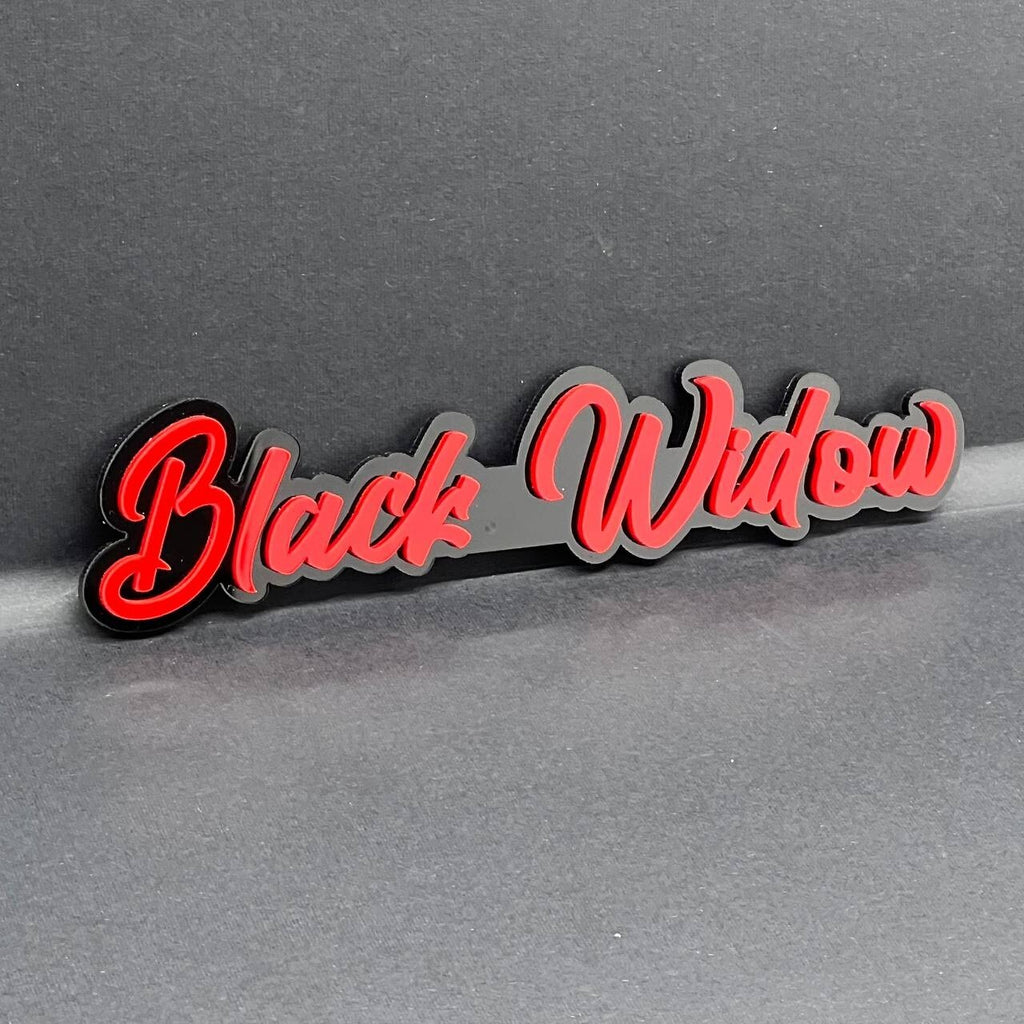 Black Widow 3D Emblem – Multicolor Acrylic Car Badge Decal (1PC)
