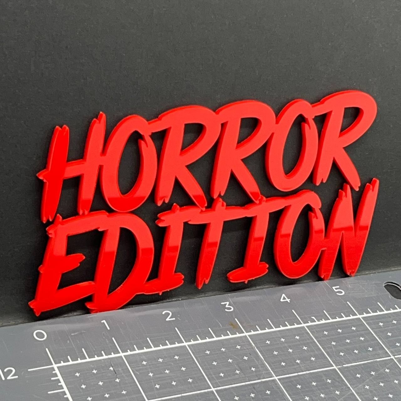 1PC HORROR Edition Emblem – 3D Multicolor Acrylic Car Badge Decal Sticker
