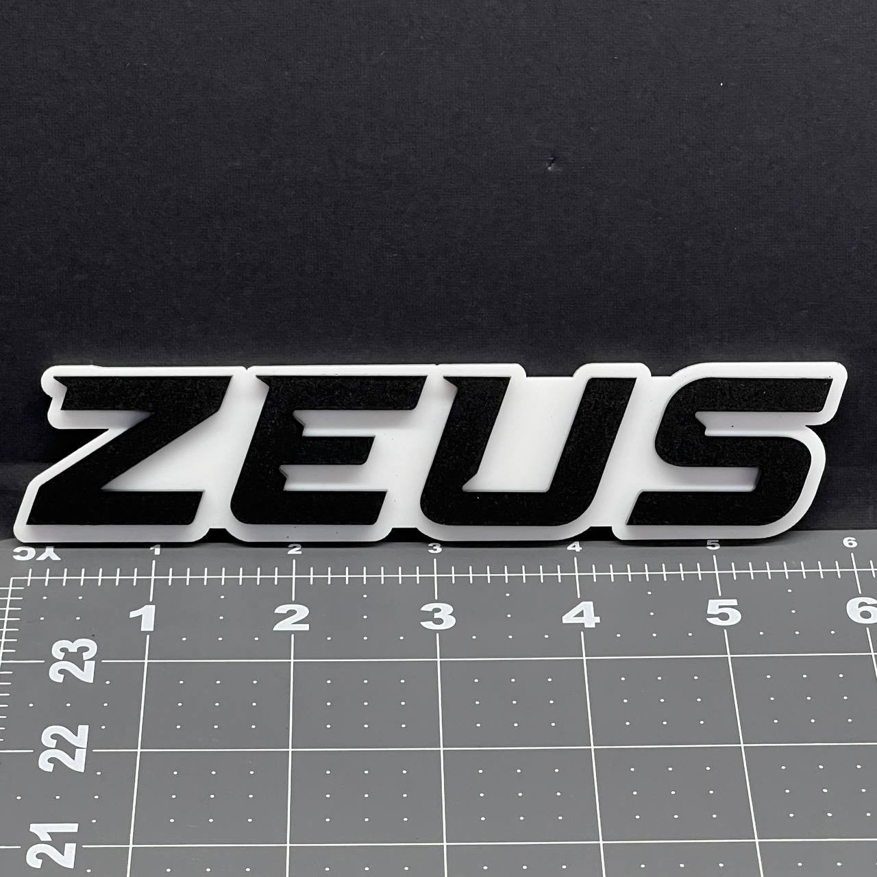 1PC ZEUS 3D Acrylic Emblem – Multicolor Car Badge Decal for Trucks, SUVs, Cars