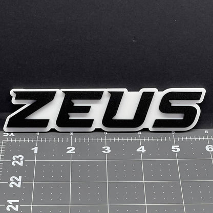 1PC ZEUS 3D Acrylic Emblem – Multicolor Car Badge Decal for Trucks, SUVs, Cars