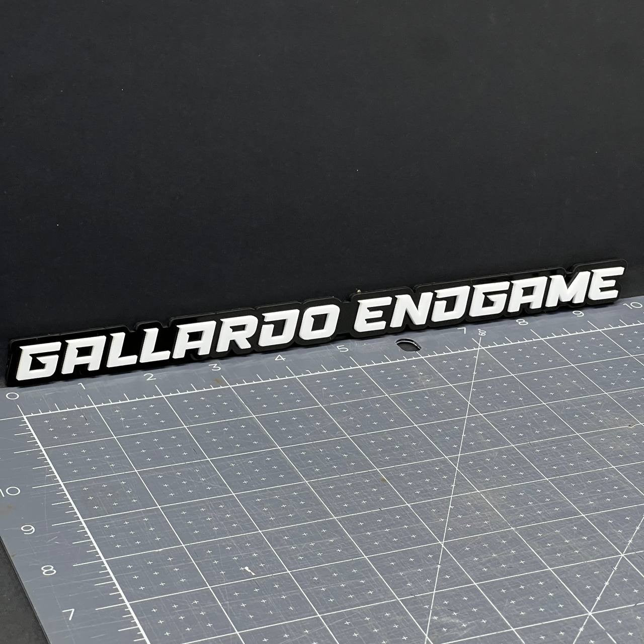 1PC GALLARDO ENDGAME 3D Emblem – White Custom Acrylic Car SUV Truck Badge