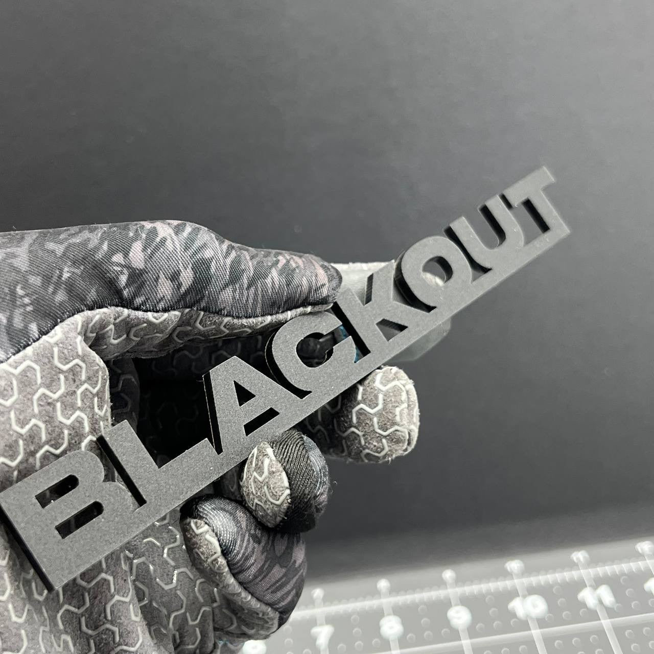 1PC BLACKOUT Emblem – 3D Multicolor Acrylic Car Badge Decal for Car Truck SUV