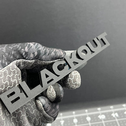1PC BLACKOUT Emblem – 3D Multicolor Acrylic Car Badge Decal for Car Truck SUV