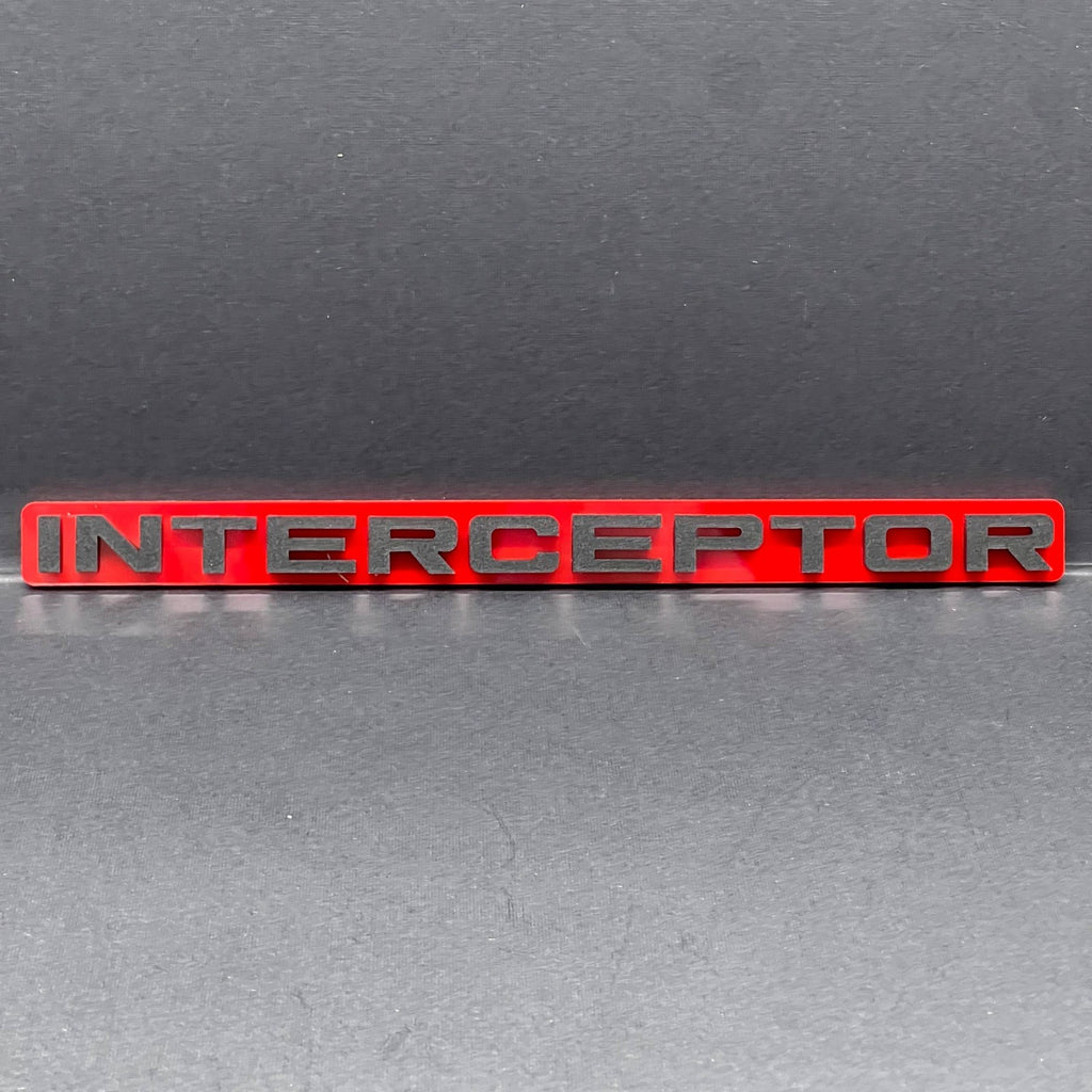 1pcs INTERCEPTOR Multicolor Acrylic Emblem – Custom Fender & Trunk Vehicle Badge