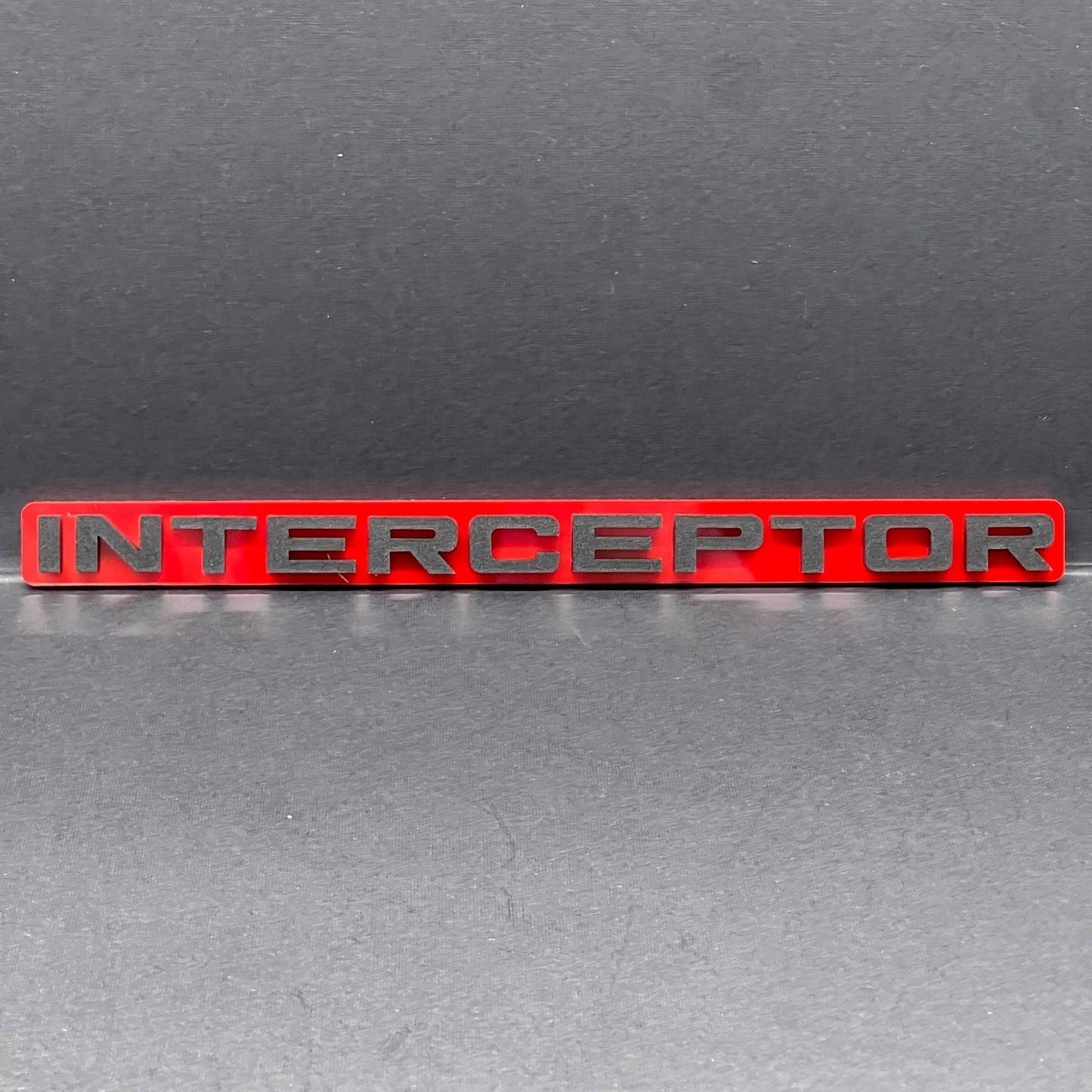 1pcs INTERCEPTOR Multicolor Acrylic Emblem – Custom Fender & Trunk Vehicle Badge