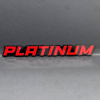 1PC PLATINUM Emblem – Red on Black 3D Acrylic Fender or Tailgate Badge for Car