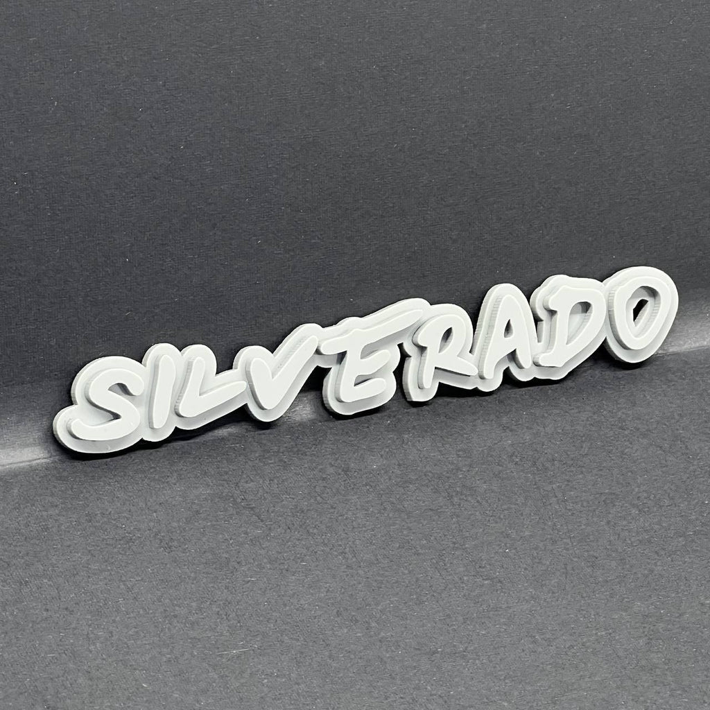 2PCS Gray SILVERADO EMBLEM BADGE FOR SILVERADO