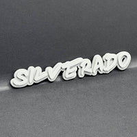 2PCS Gray SILVERADO EMBLEM BADGE FOR SILVERADO